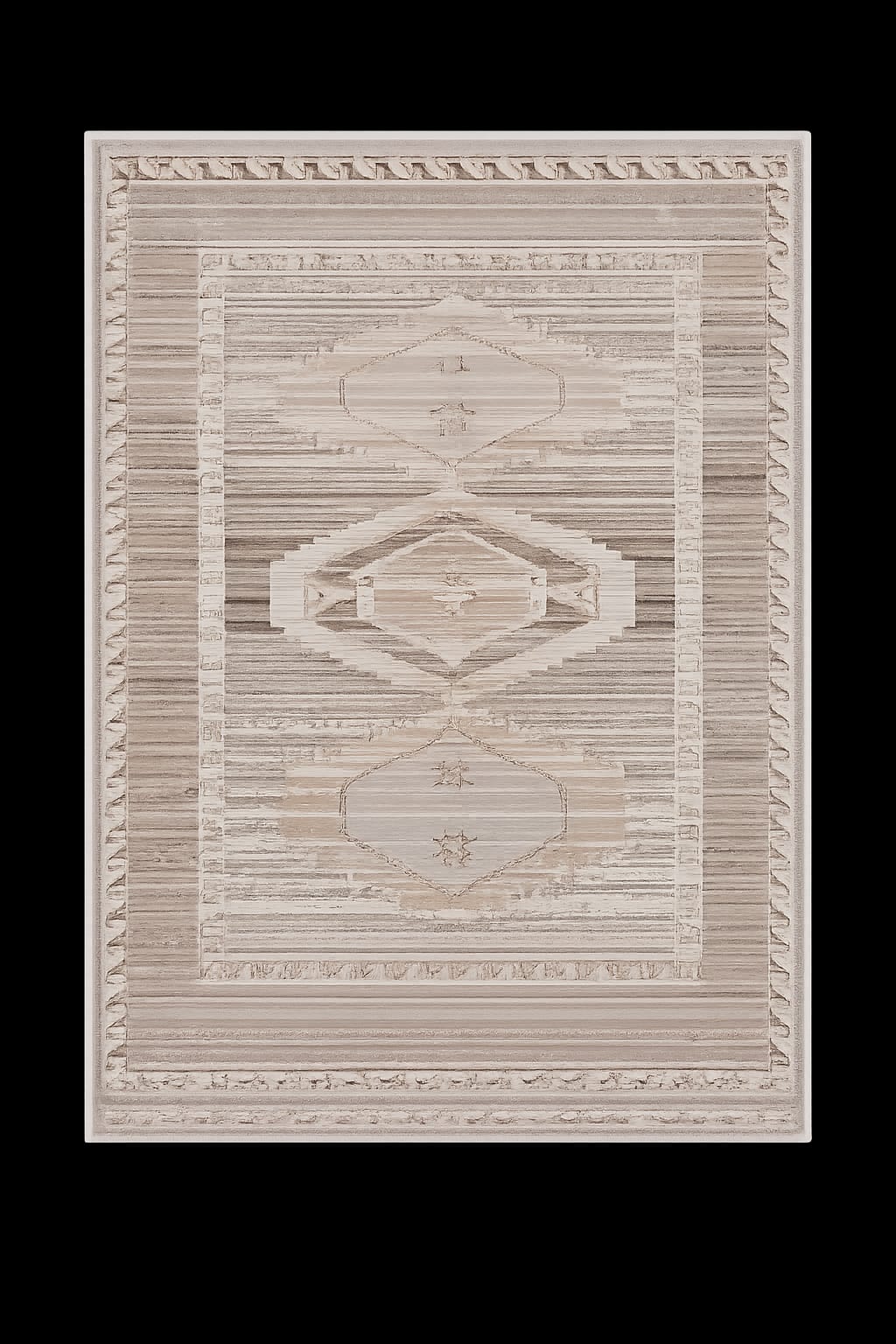 Modern Vintage Machine Woven Polyester Rug – Ivory Gold