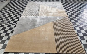 Modern Hand Tufted Wool & Viscose Carpet – Rectangular Area Rug
