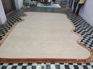 Modern Hand Tufted Wool & Viscose Designer Rug